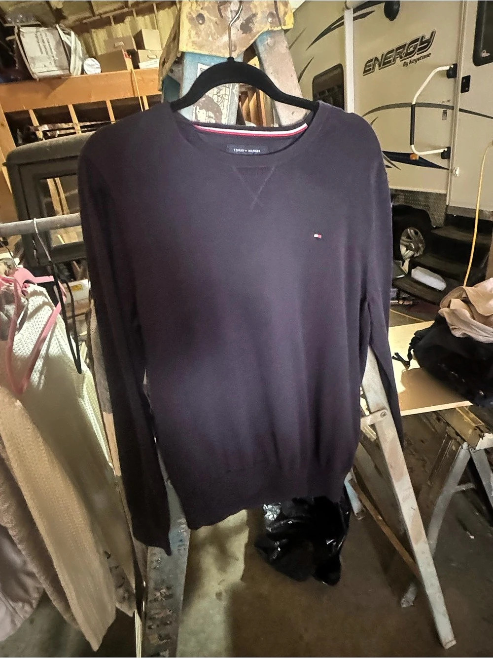 Tommy Hilfiger Cotton Crewneck Sweater Men's Blue Large